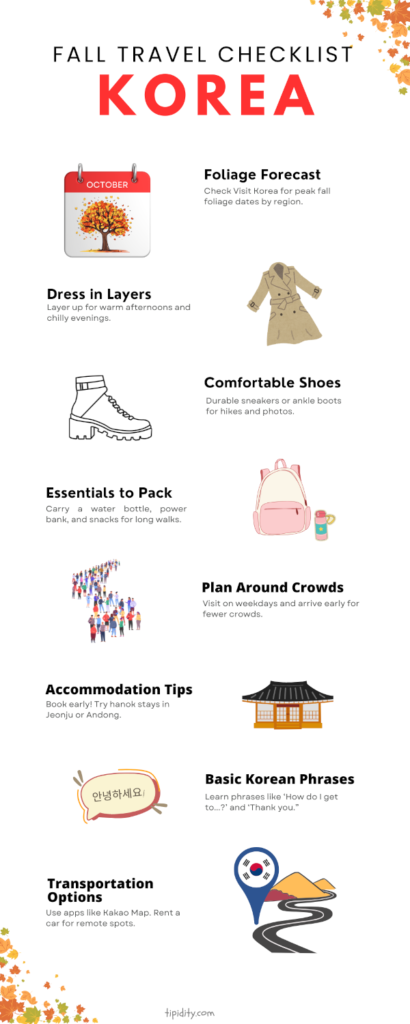 Fall in Korea travel Checklist